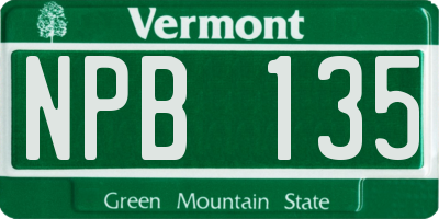 VT license plate NPB135