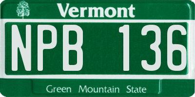VT license plate NPB136