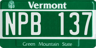 VT license plate NPB137