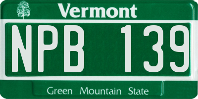 VT license plate NPB139