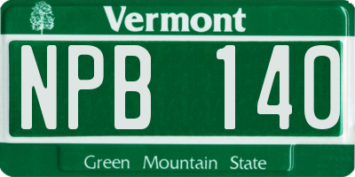 VT license plate NPB140