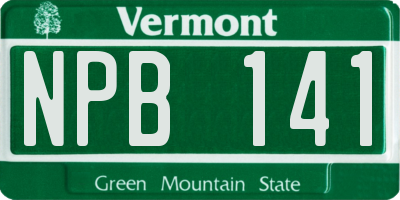 VT license plate NPB141