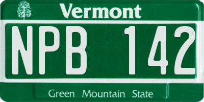 VT license plate NPB142