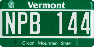 VT license plate NPB144