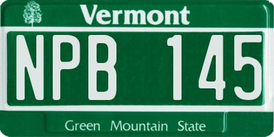 VT license plate NPB145