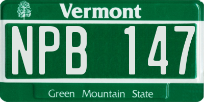 VT license plate NPB147