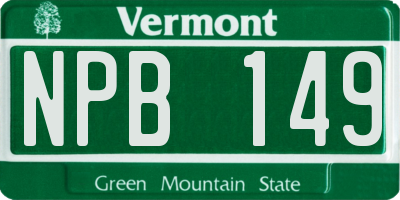 VT license plate NPB149