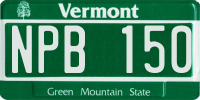 VT license plate NPB150