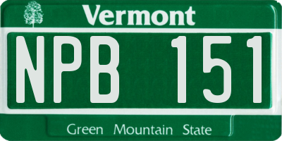 VT license plate NPB151