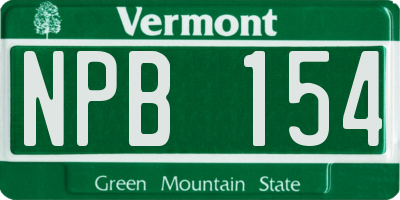 VT license plate NPB154