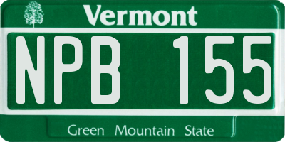 VT license plate NPB155