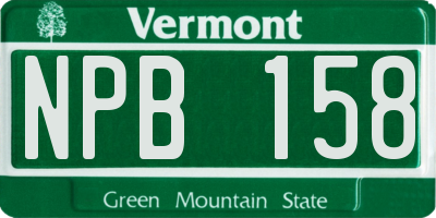 VT license plate NPB158