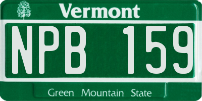 VT license plate NPB159