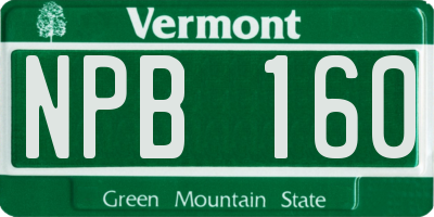 VT license plate NPB160