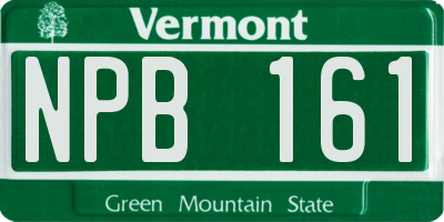VT license plate NPB161