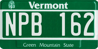 VT license plate NPB162