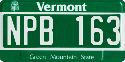 VT license plate NPB163