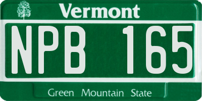 VT license plate NPB165
