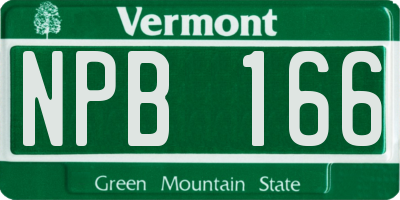 VT license plate NPB166