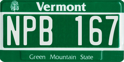 VT license plate NPB167