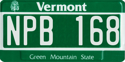 VT license plate NPB168
