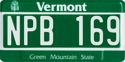 VT license plate NPB169