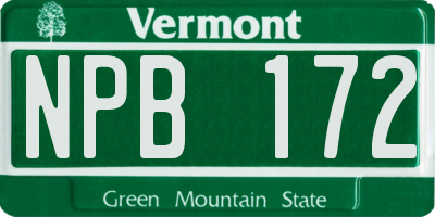 VT license plate NPB172