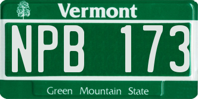 VT license plate NPB173