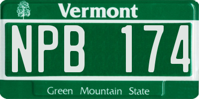 VT license plate NPB174