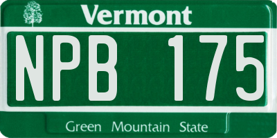 VT license plate NPB175