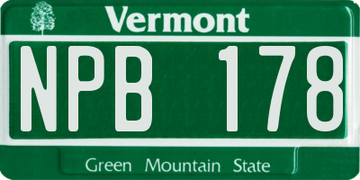 VT license plate NPB178