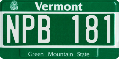 VT license plate NPB181