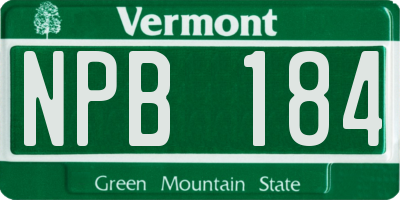 VT license plate NPB184
