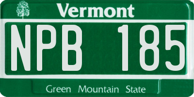 VT license plate NPB185
