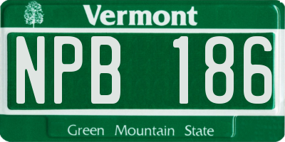 VT license plate NPB186