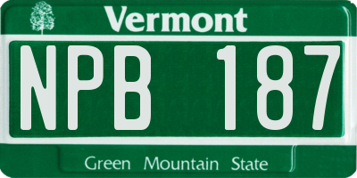 VT license plate NPB187