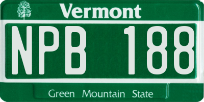 VT license plate NPB188