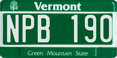 VT license plate NPB190