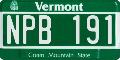 VT license plate NPB191