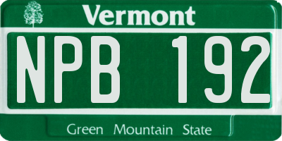 VT license plate NPB192