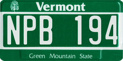 VT license plate NPB194