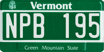 VT license plate NPB195