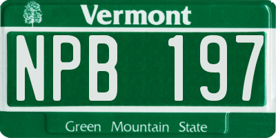 VT license plate NPB197
