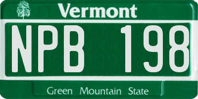 VT license plate NPB198