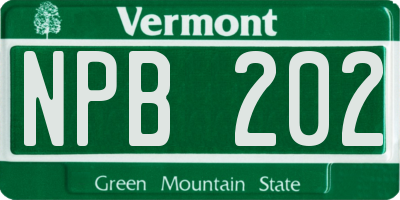 VT license plate NPB202