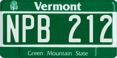 VT license plate NPB212