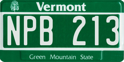 VT license plate NPB213