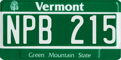VT license plate NPB215