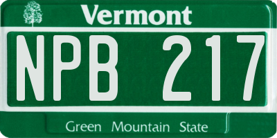VT license plate NPB217