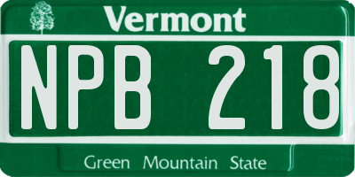 VT license plate NPB218